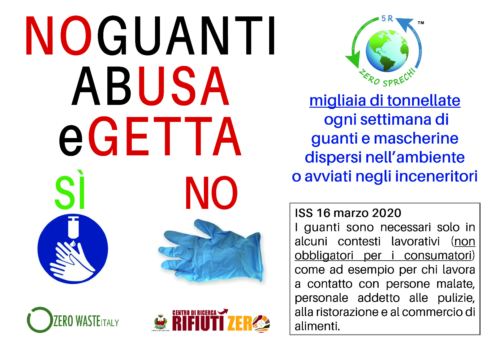 Zero waste Italy lancia la campagna “No Guanti Abusa e Getta”