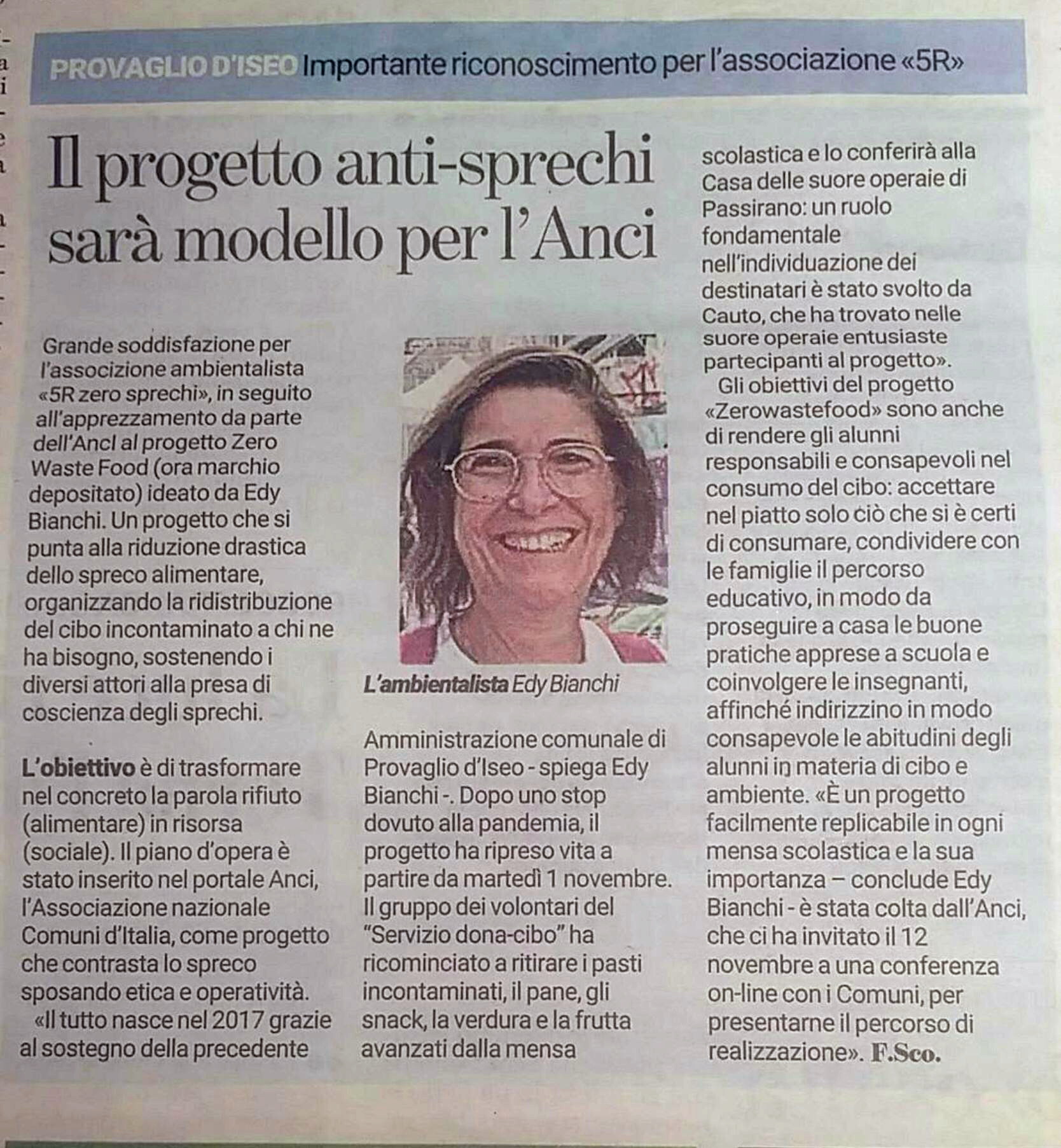 Il progetto ZWF al centro del percorso sul contrasto allo spreco di ANCI